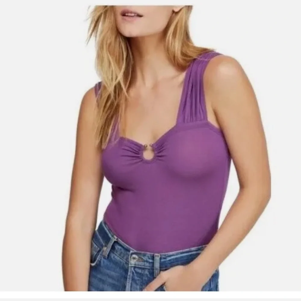 Free People Jet Fitted O-Ring Top Sleeveless Purple NWT Size Medium